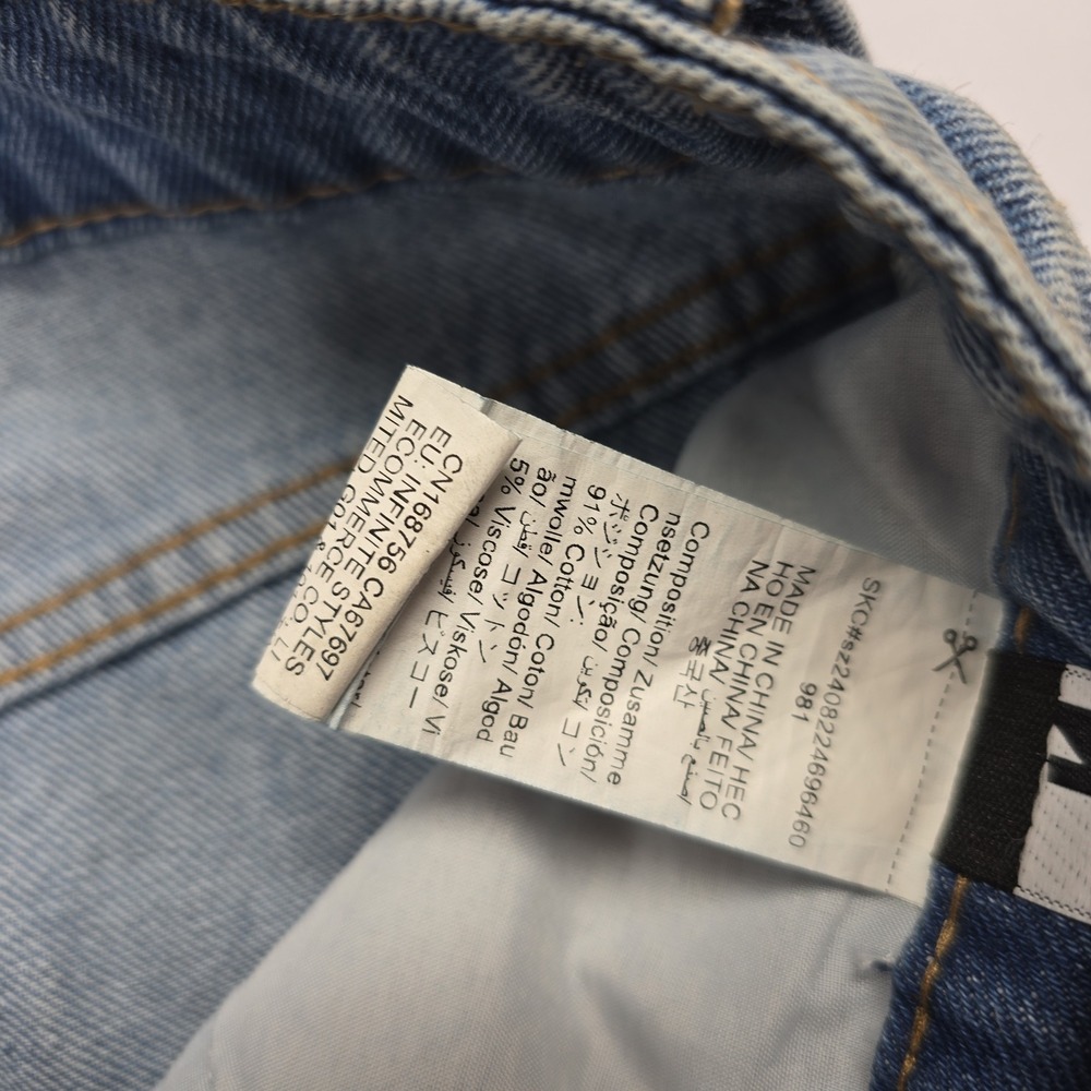 AFRZ Gold Metallic Coated Wide Leg Jeans Blue‎ Denim High Rise sz 25 Streetwear - Picture 8 of 8